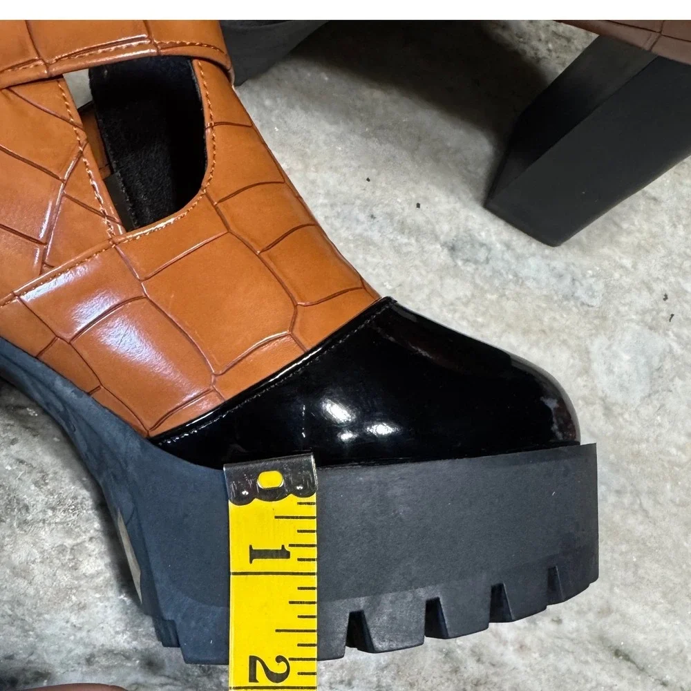 Y2K Chunky Platform Mary Jane Heels Womens EU 41 US 10 Croc Lug Sole Goth Grunge